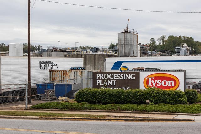 A processing plant belonging to Tyson Foods