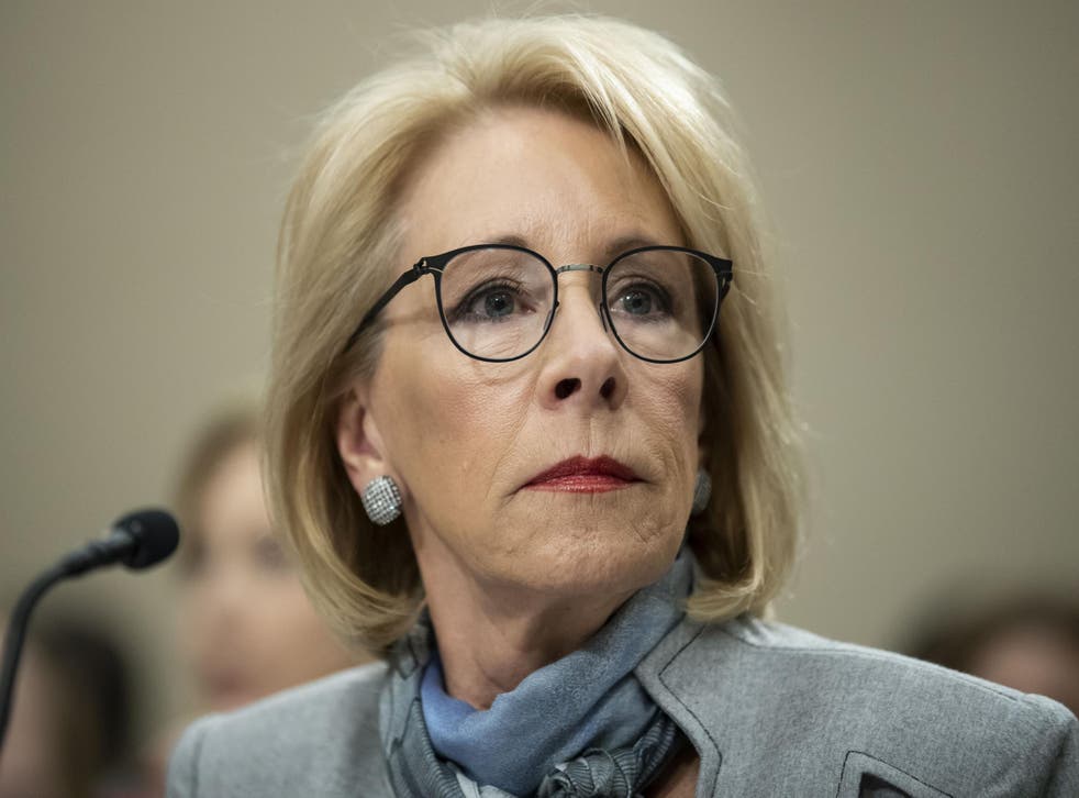 Education Betsy DeVos announces she and her office finalised changes to Title IX on Wednesday