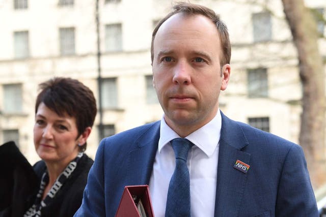 Health Secretary Matt Hancock arriving at the Cabinet Office in London, ahead of a meeting of the Government's emergency committee Cobra to discuss coronavirus.