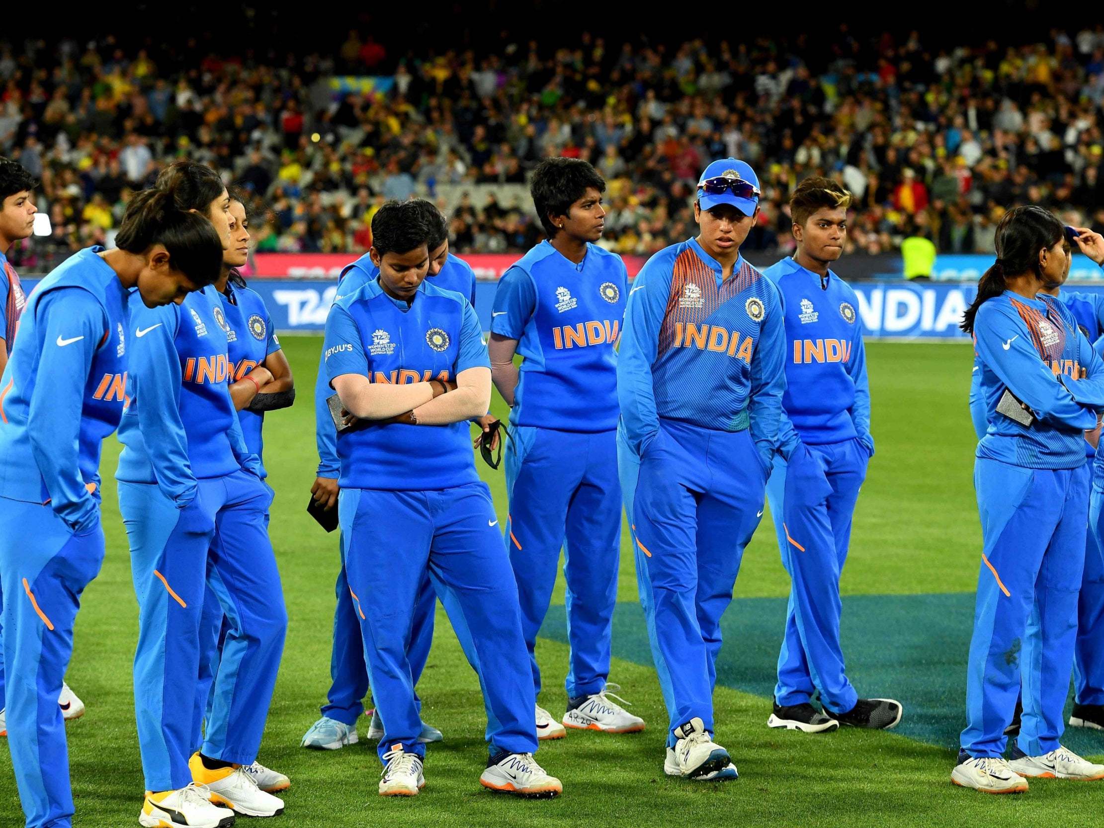 India players appear dejected after defeat