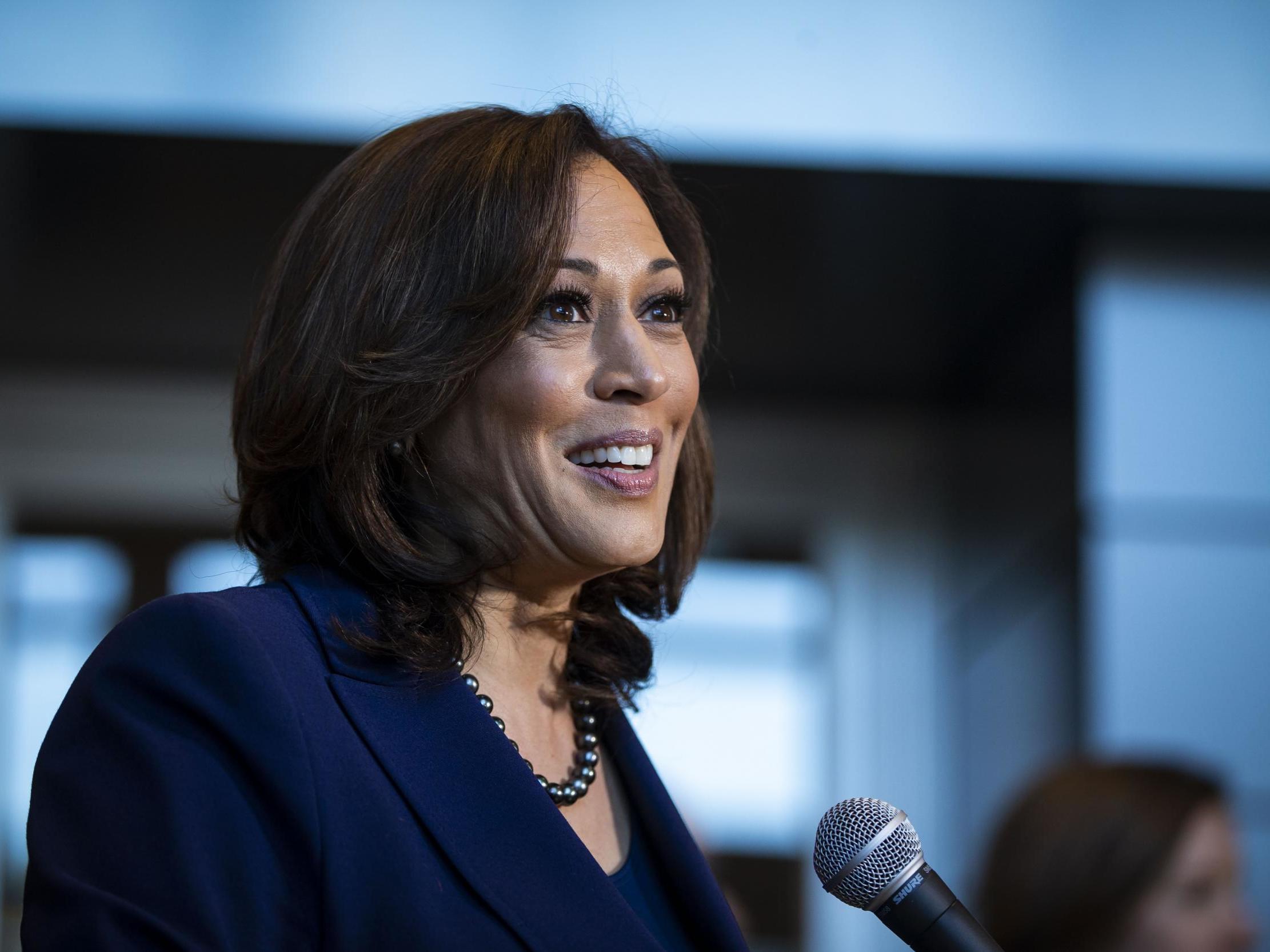 (Getty Images) Kamala Harris repeatedly clashed with Joe Biden during the Democratic primaries – he is thought not to hold a grudge