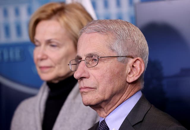 Dr Anthony Fauci, director of the National Institute of Allergy and Infectious Diseases, at a White House press conference on coronavirus