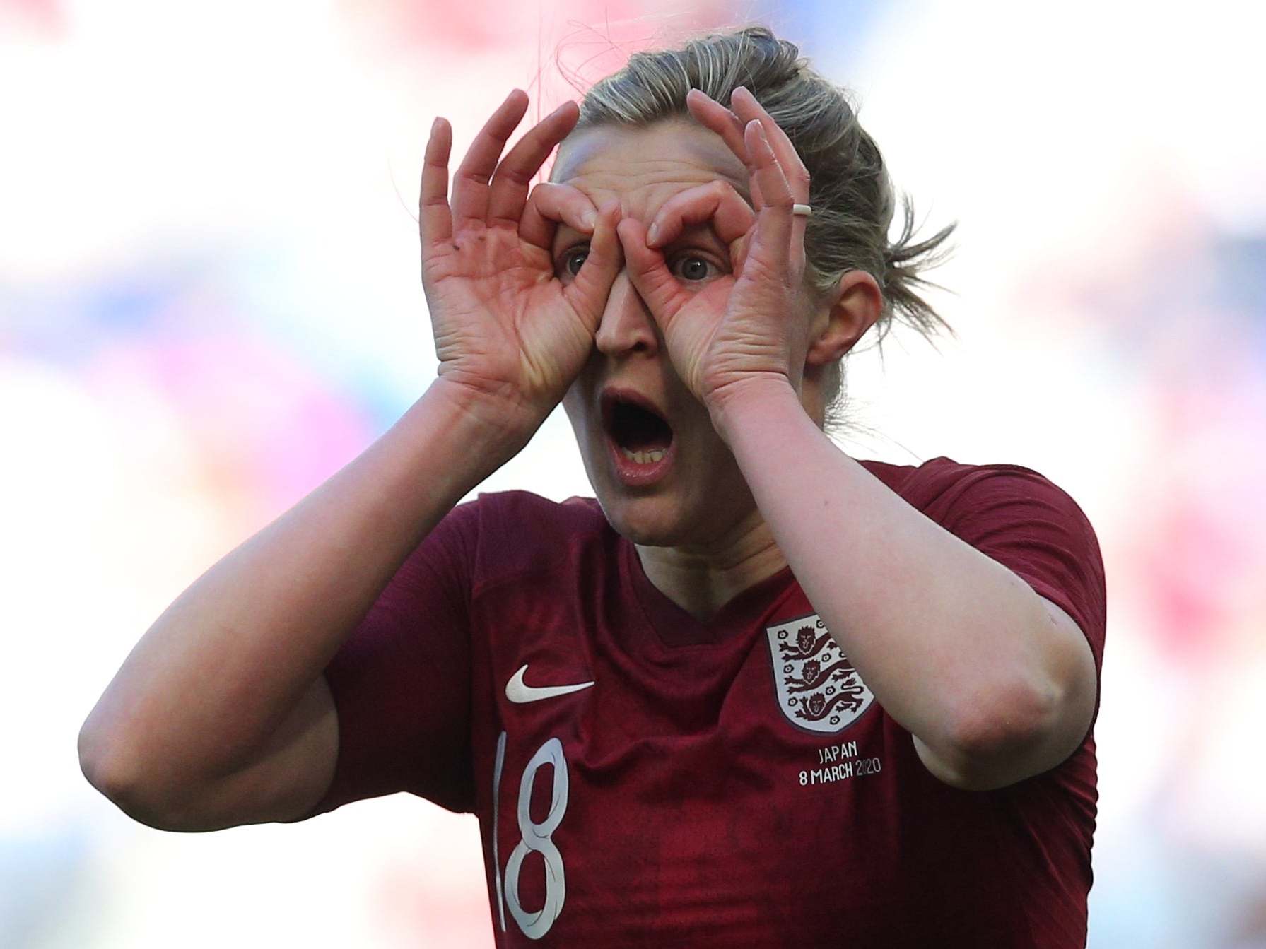 Ellen White celebrates her match-winner against Japan