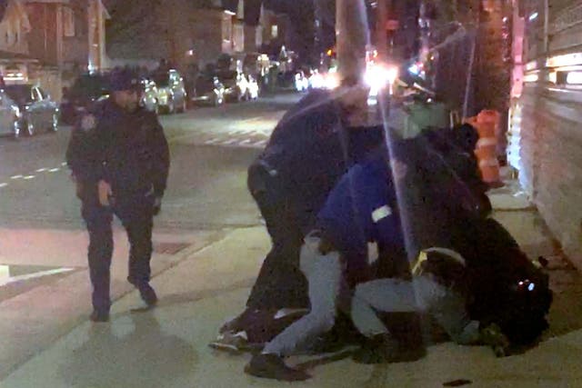 New York City police officers forcefully arrest 20-year-old Fitzroy Gayle Brooklyn
