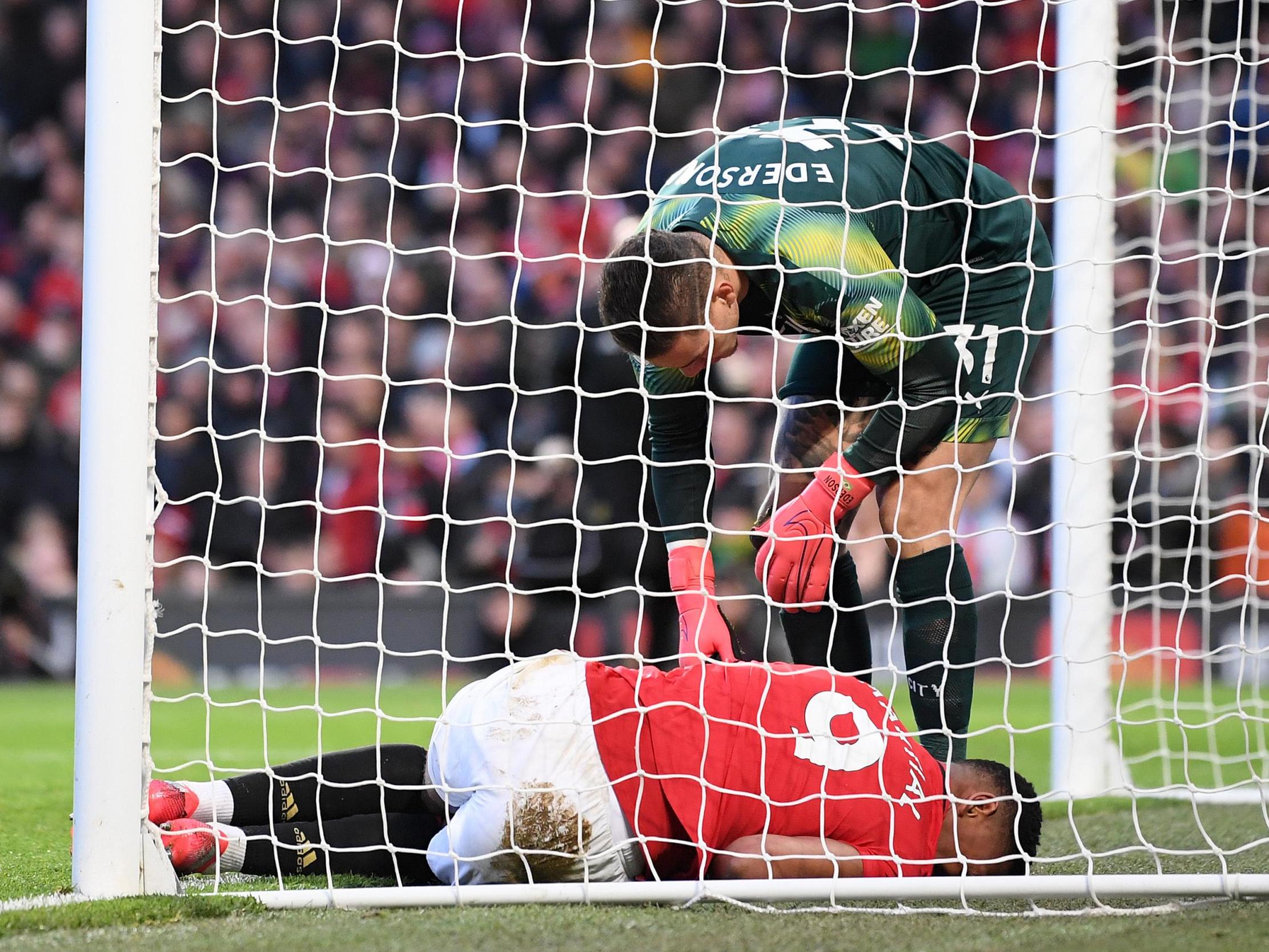 Manchester United striker Anthony Martial reveals cuts suffered in collision with goalpost