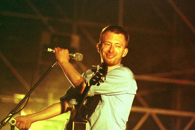 Thom Yorke during a live performance in 2000, the year ‘Kid A’ was released