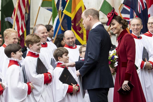 Prince William and Kate Middleton at the Commonwealth Day service at Westminster Abbey 9 March, 2020