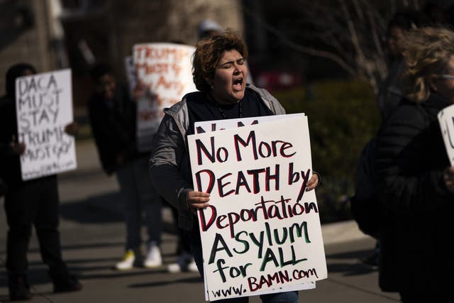 A protest against deportations of asylum seekers outside the Supreme Court.