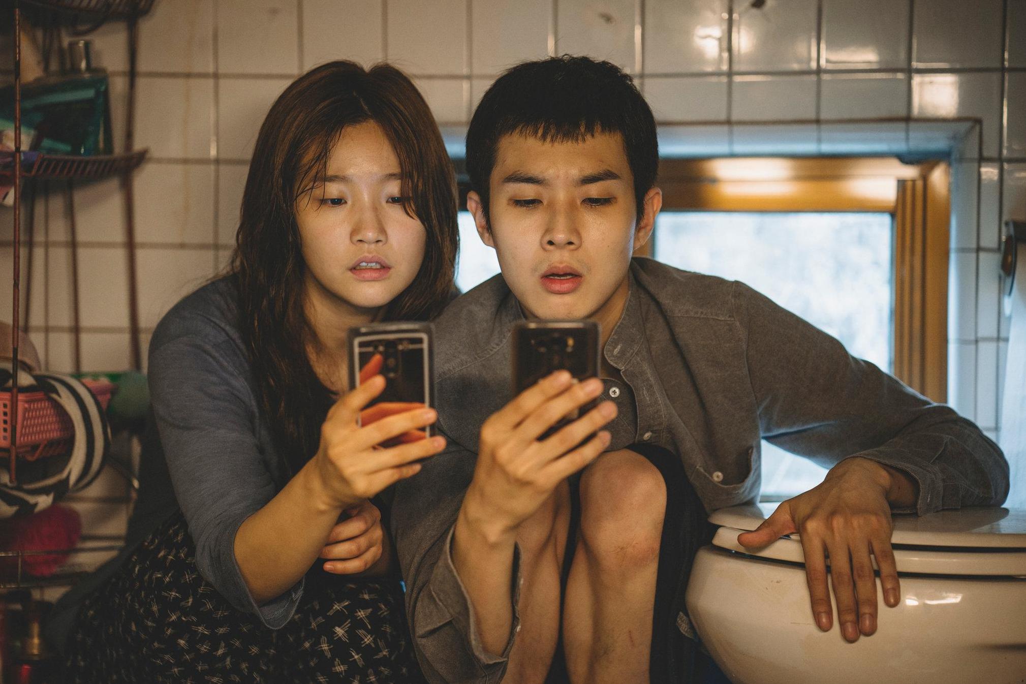 Upwardly mobile: Ki-jeong (Park So-dam) and Ki-woo (Choi Woo-sik)