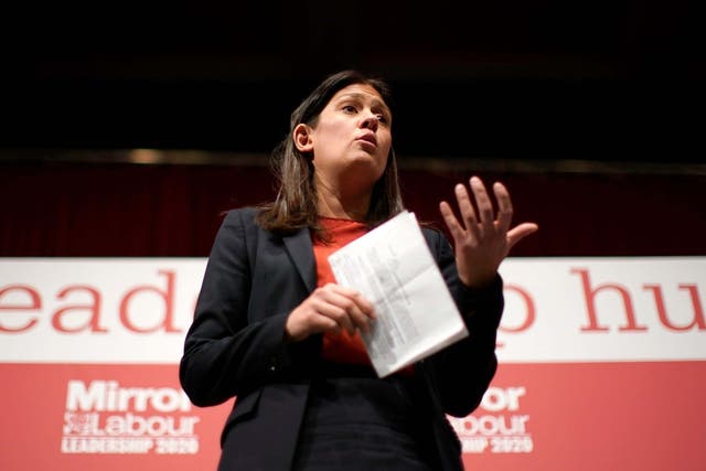 Lisa Nandy takes part in the last Labour Party leadership hustings at Dudley Town Hall on 8 March 2020.
