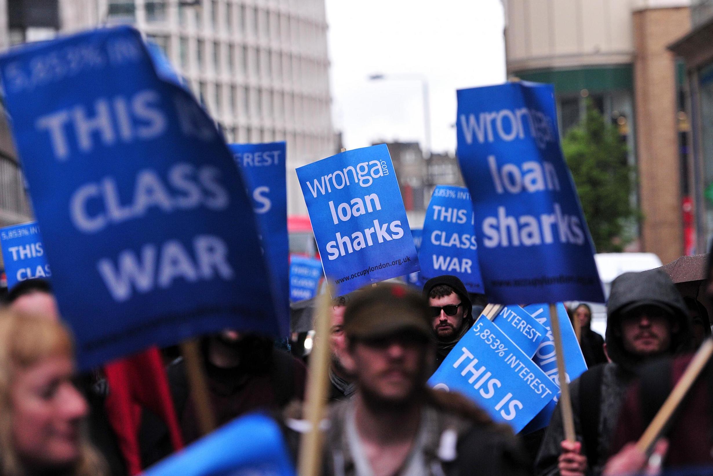 Protests against what the public see as legitimised loan sharking (AFP/Getty)