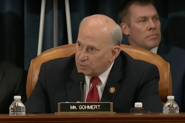 Representative Louie Gohmert (R-TX), pictured here at during the impeachment hearings of President Donald Trump