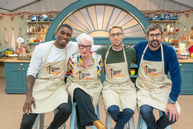 Jenny with fellow celeb bakers (from left) Ovie, Russell and Louis