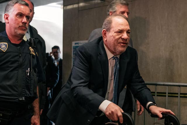 Harvey. Weinstein enters the courtroom on 24 February 2020 in New York City.