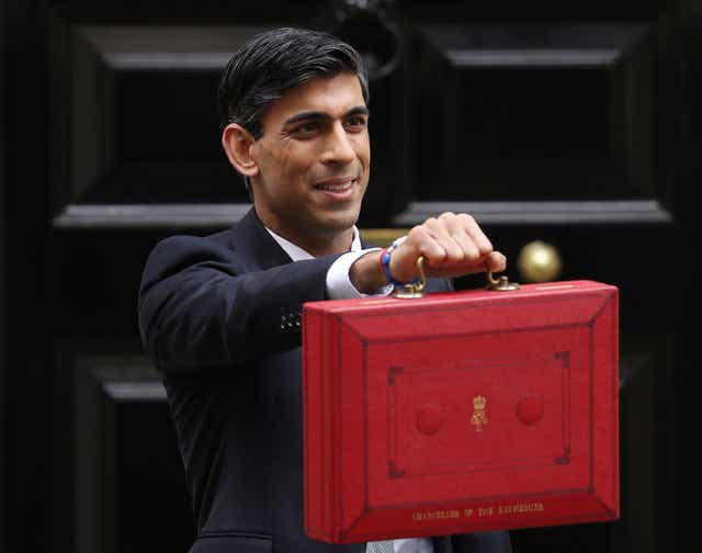 Chancellor Rishi Sunak departs to deliver the annual Budget at Downing Street