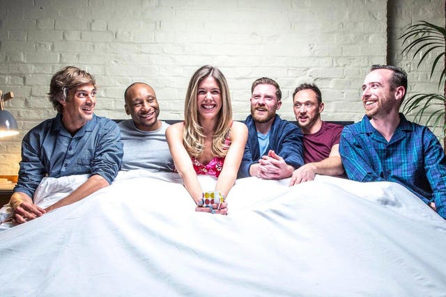 Five men compete for Amy's affections in the first episode of Channel 4's Five Guys a Week