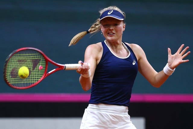 Great Britain's Harriet Dart in action in the Fed Cup