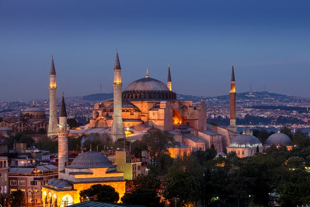 The Hagia Sophia, a former Greek Orthodox cathedral that now houses a museum