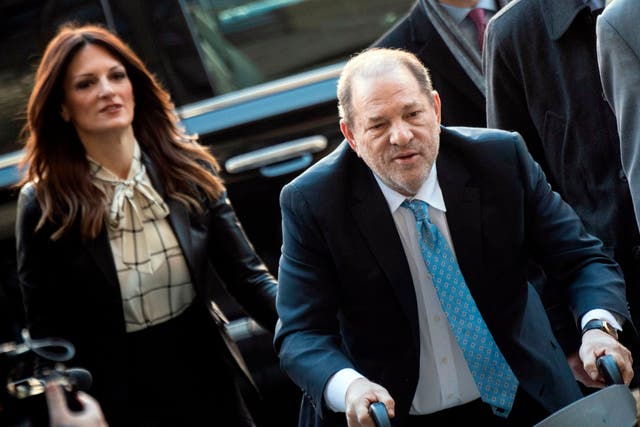Harvey Weinstein arrives at the Manhattan Criminal Court with his defence attorney Donna Rotunno