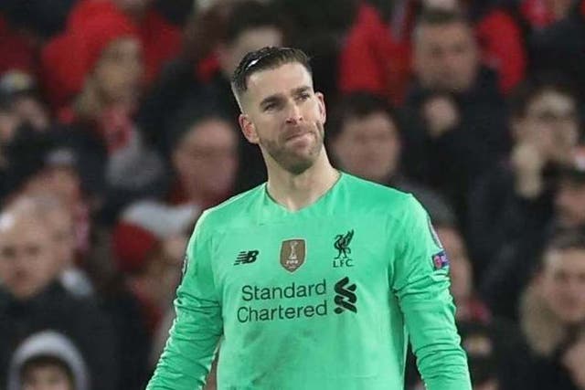 Liverpool's Adrian looks dejected