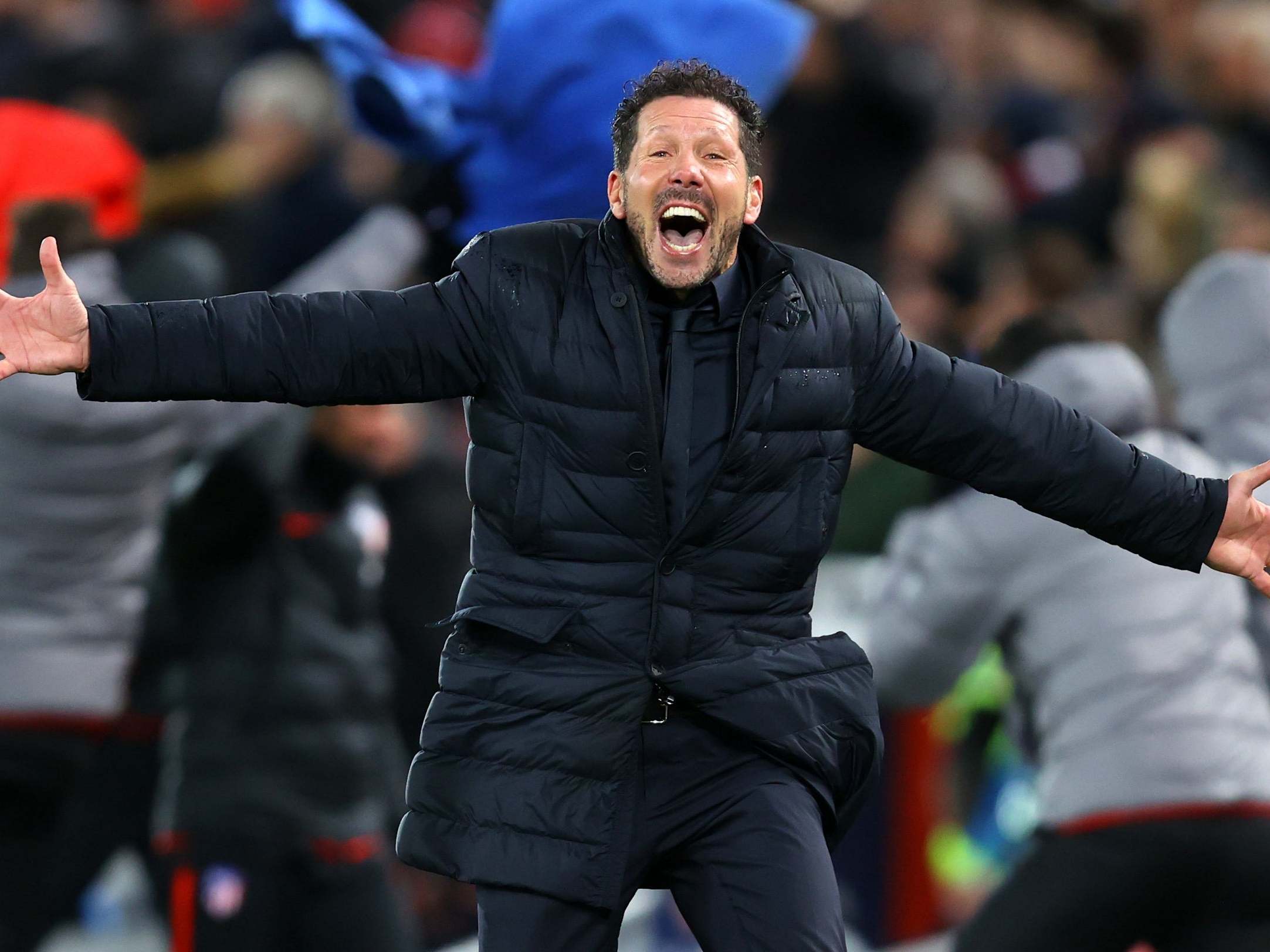 Diego Simeone, manager of Atletico Madrid, celebrates
