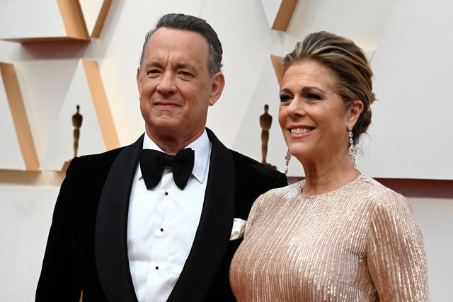 Tom Hanks and his wife Rita Wilson at the 2020 Oscars