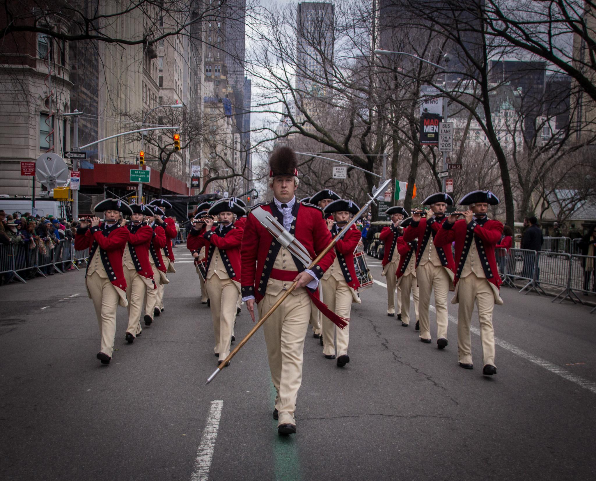 The United States Army Old Guard Fife and Drum Corps marched in the New York City St. Patrick's Day parade.