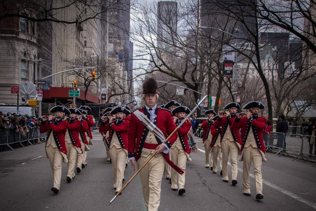 The United States Army Old Guard Fife and Drum Corps marched in the New York City St. Patrick's Day parade.