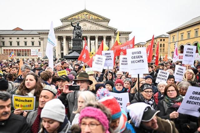 A protest against the AfD and far-right politics in Munich earlier this month