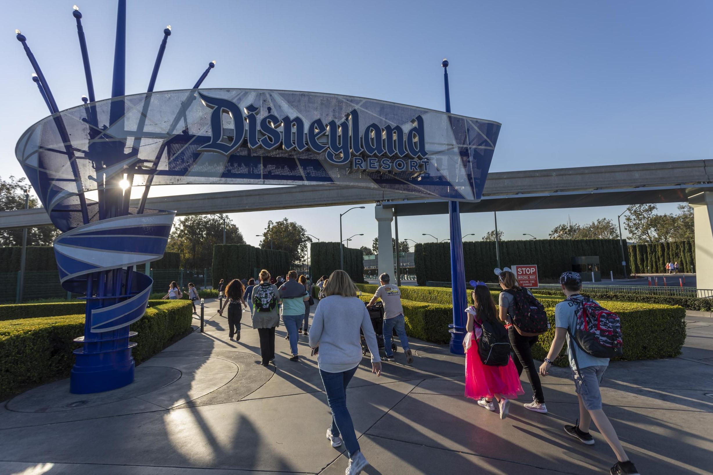 Visitors at Disneyland on 25 February 2020 in Anaheim, California.
