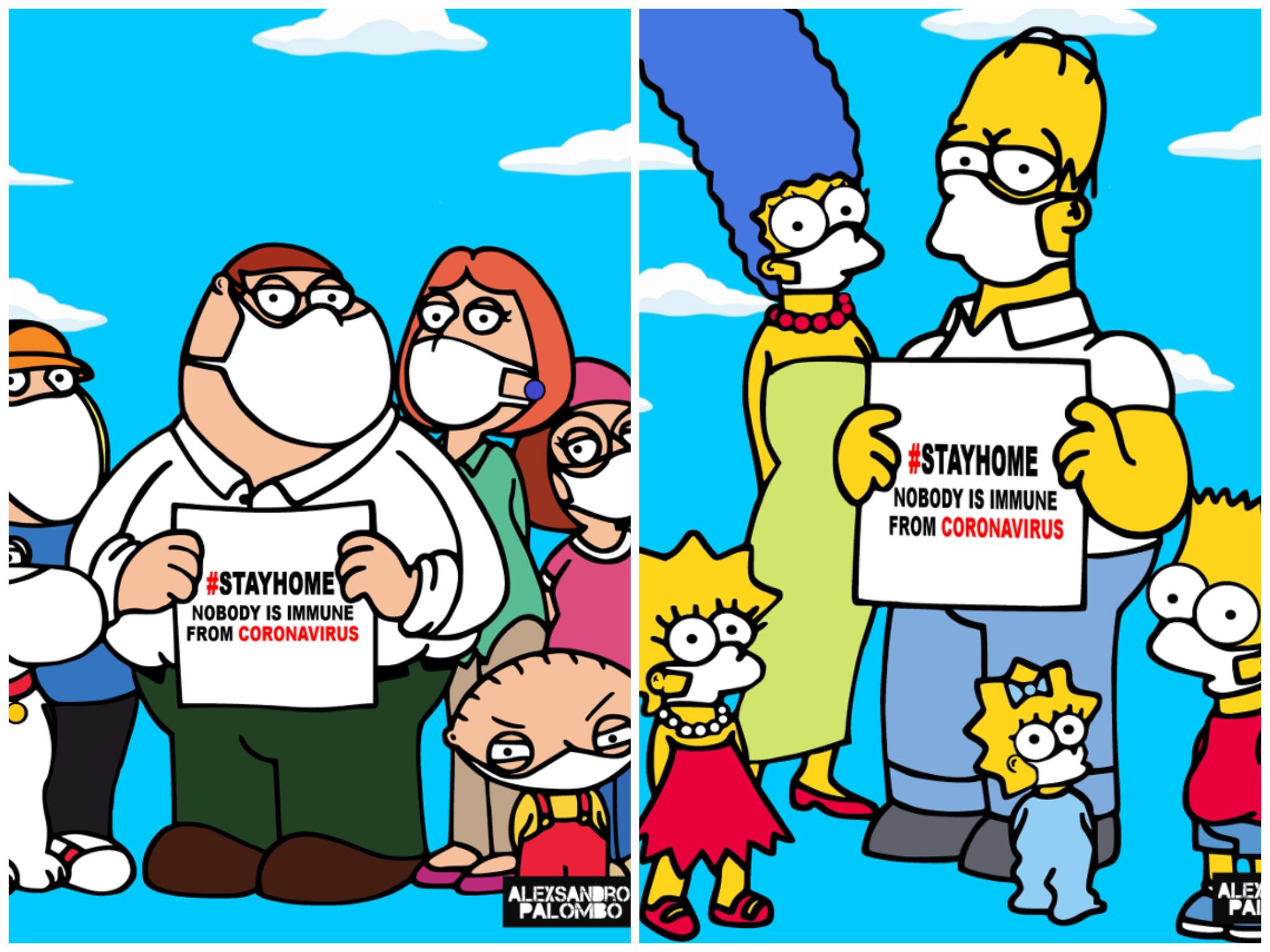 Coronavirus: Italian artist uses The Simpsons and Family Guy ...