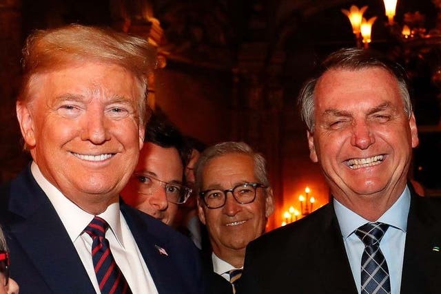 Mr Trump and Mr Bolsonaro meeting last weekend in Florida