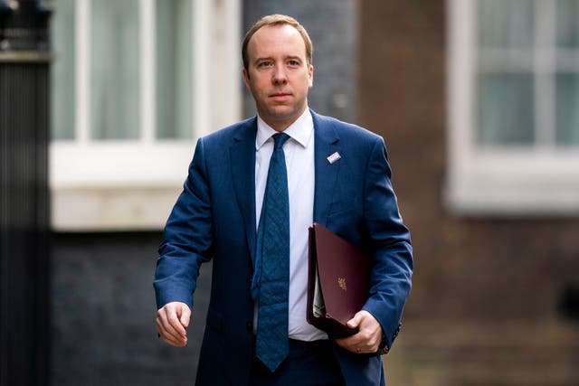 Britain's Health Secretary Matt Hancock arrives for a cabinet meeting at Downing Street in London