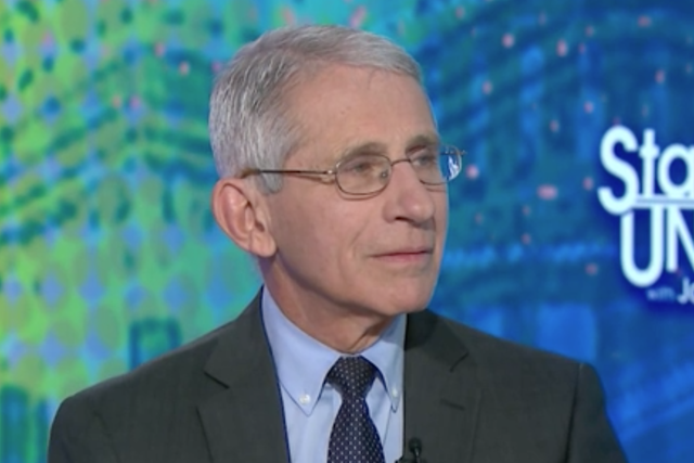 Dr Anthony Fauci has not ruled out his support for "national lockdown" response to the coronavirus