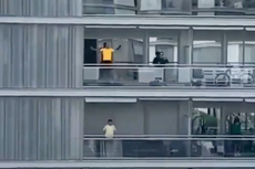Spanish citizens are exercising on balconies amid coronavirus fears