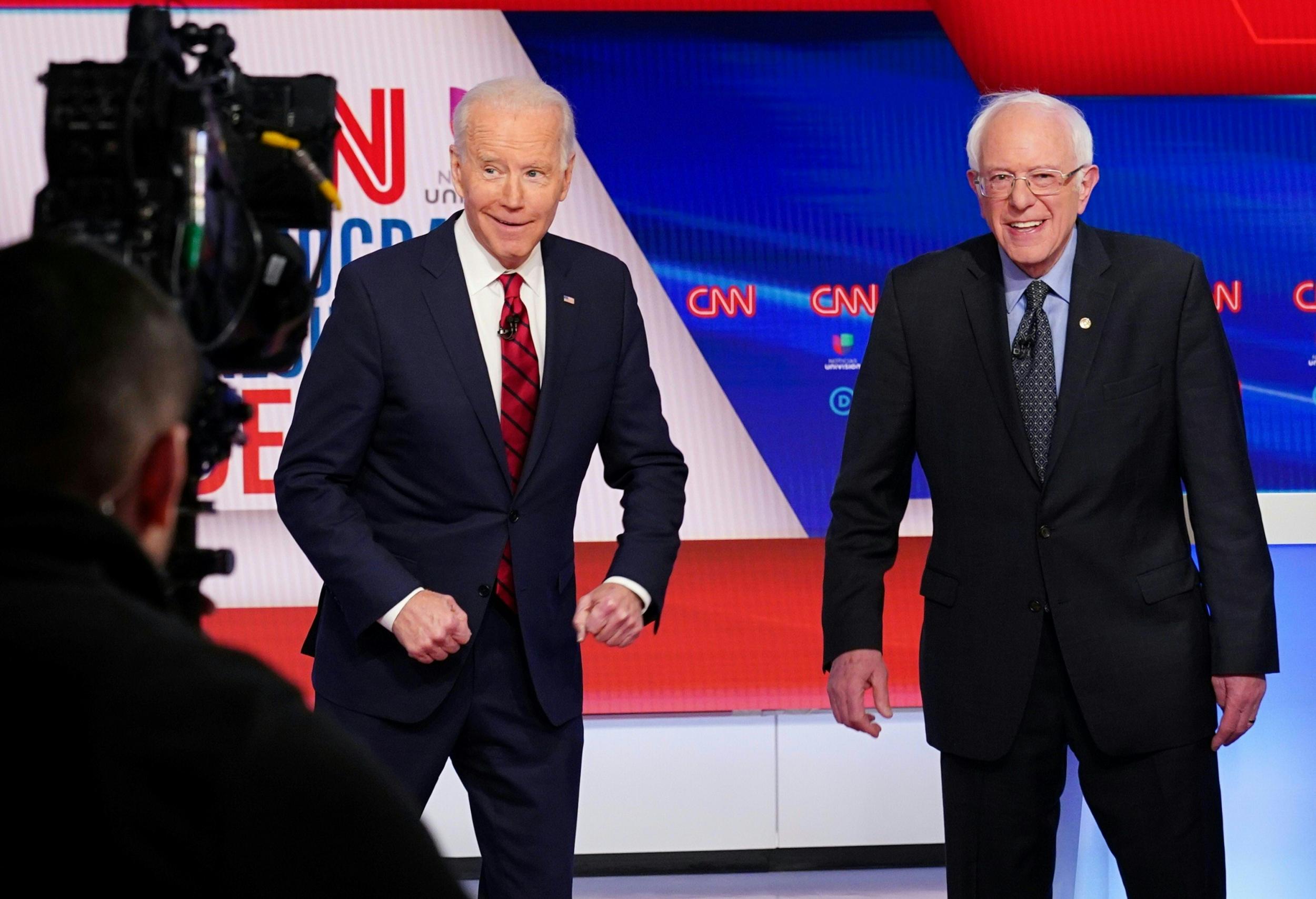 Biden and Bernie debated each other onstage Sunday night