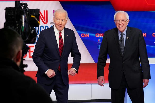 Biden and Bernie debated each other onstage Sunday night