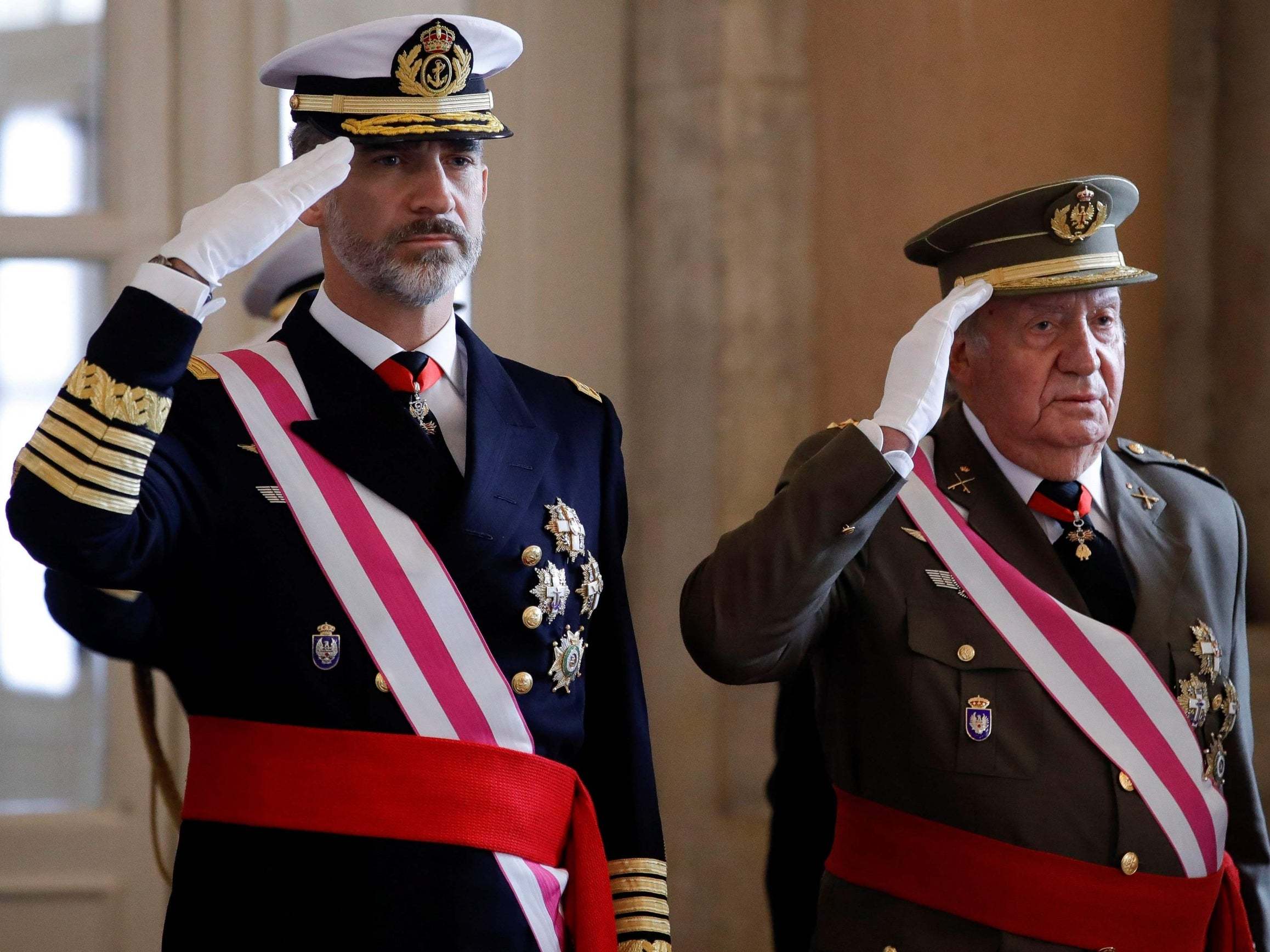 Spain's King Felipe VI and his father King Emeritus Juan Carlos I