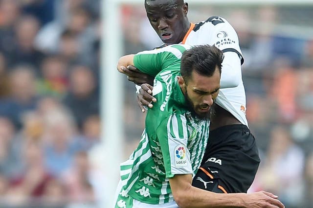 Real Betis forward Borja Iglesias (left) participated in Seville derby on Fifa 20