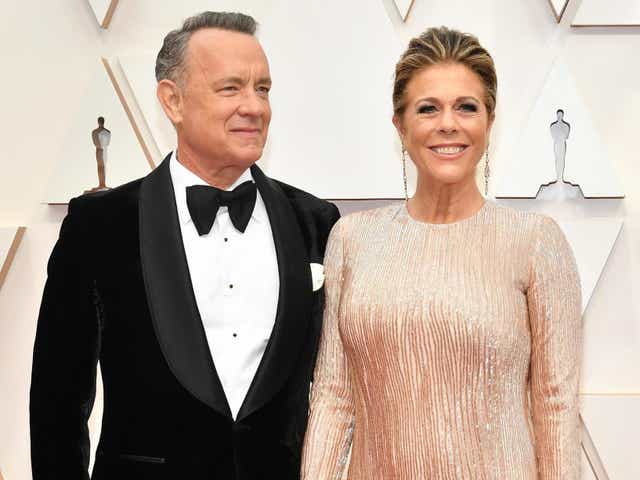 Tom Hanks and Rita Wilson at the Academy Awards on 9 February 2020 in Hollywood, California.