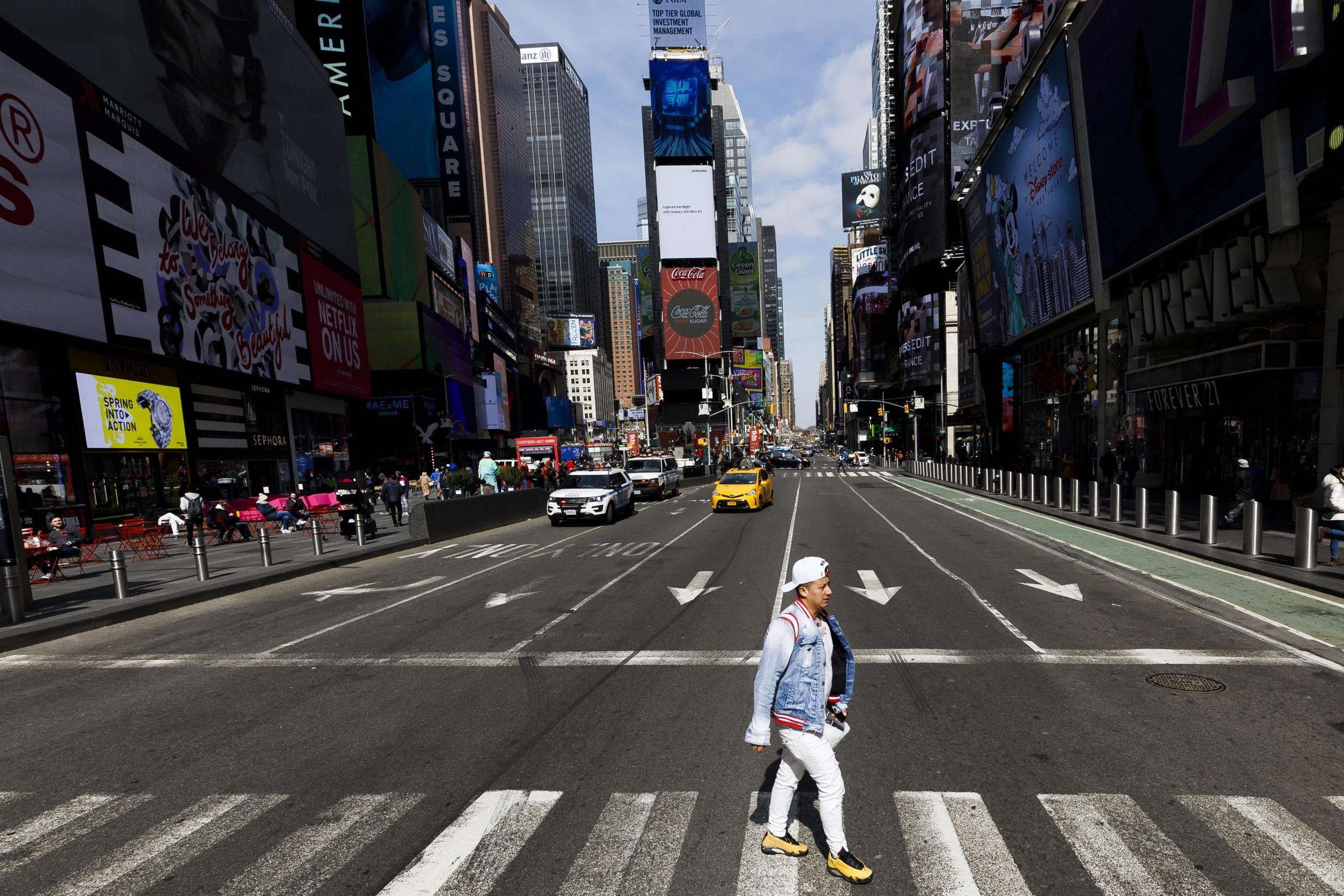New York's streets have been unusually empty since bars, restaurants and cafes were ordered to close