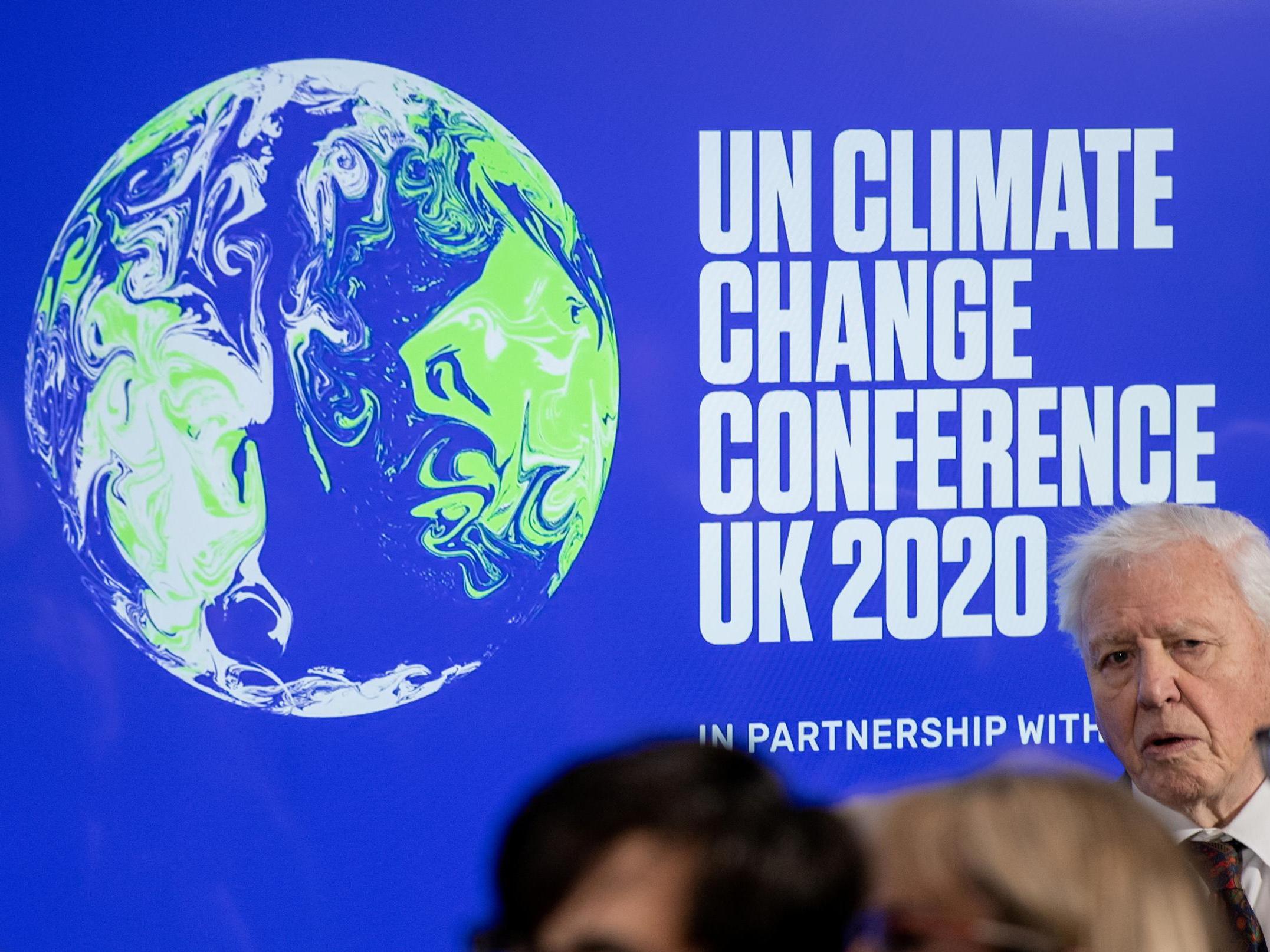 David Attenborough attends a conference about the UK-hosted COP26 UN Climate Summit, at the Science Museum in London