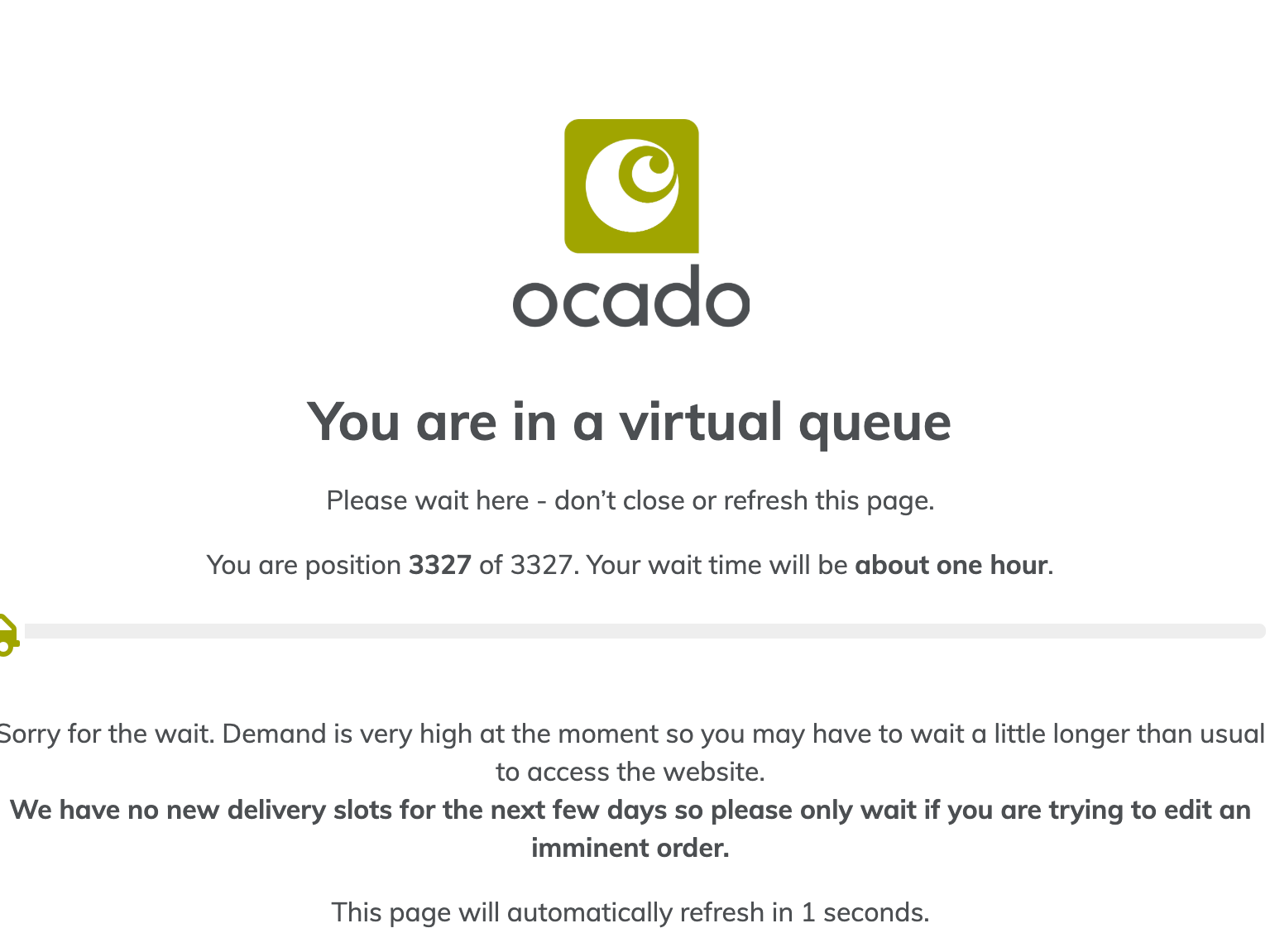 Ocado said it has seen ‘exceptionally high demand’