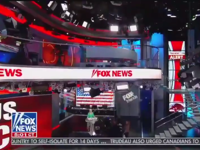 All three Fox News hosts located in different areas of the studio