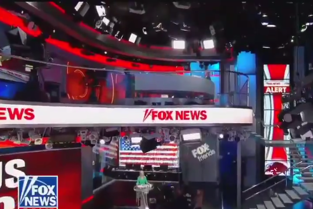 All three Fox News hosts located in different areas of the studio