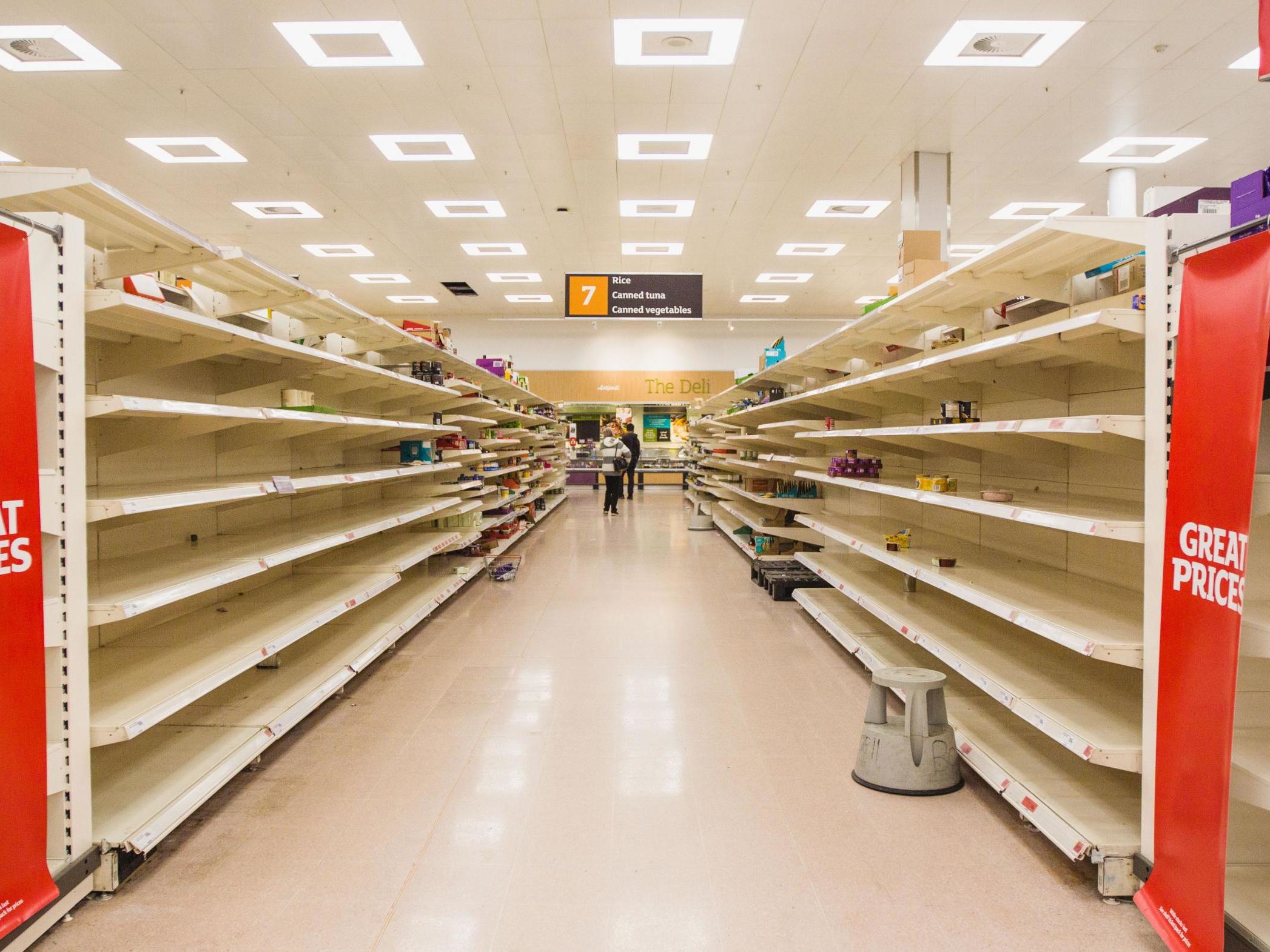 Heartbreaking picture of elderly man surrounded by empty supermarket shelves amid panic-buying goes viral