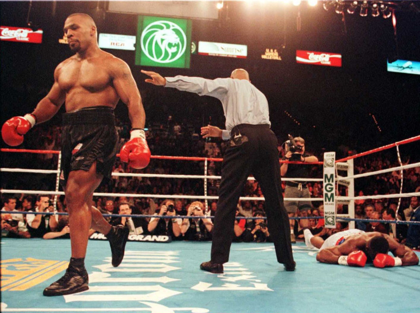 Tyson knocking out Bruce Seldon, in 1996