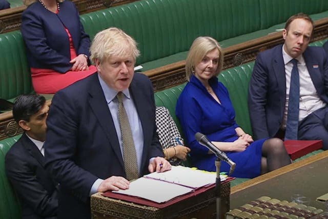 Boris Johnson speaks during Prime Minister's Questions on Wednesday