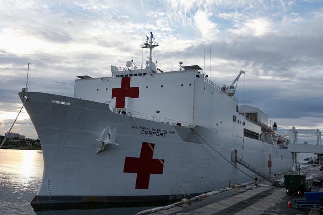 The US Navy is deploying its USNS Comfort hospital ship to New York harbour to help with Covid-19 patients