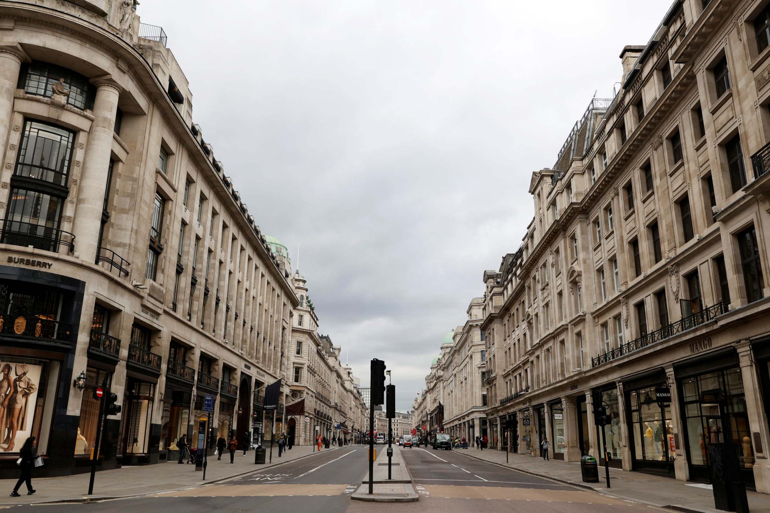 A rare sight of an empty Oxford Street as fear – and the virus – spread (Reuters)